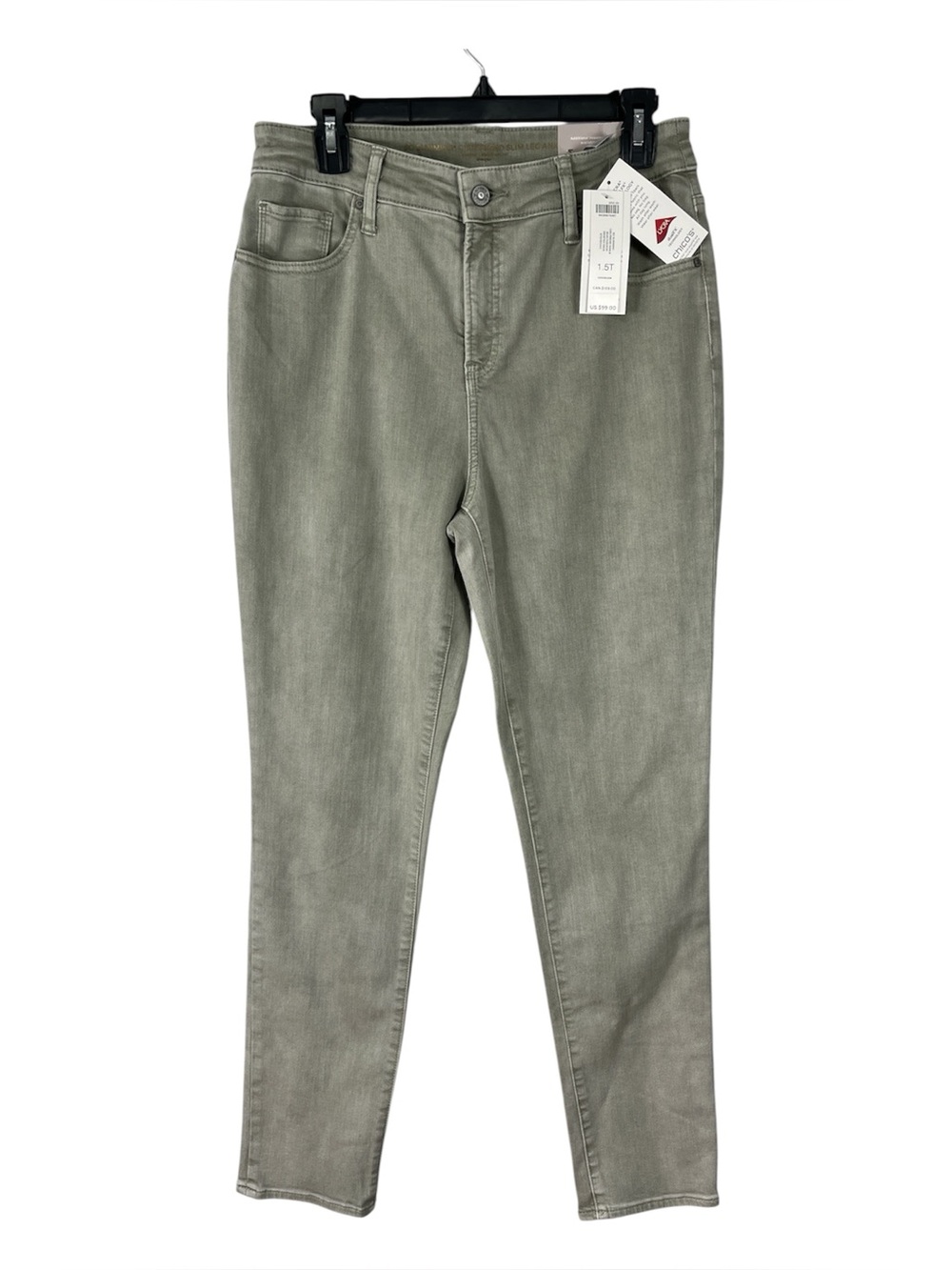 Chico's So Slimming Girlfriend Ankle Jeans 1.5T US 10T Frosted Sage NWT
